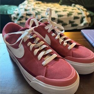 Nike Court Legacy Lift Red and White Women's Sneakers